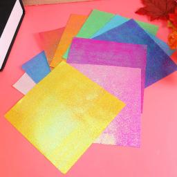 50 pçs papel iridescente quadrado brilhante origami dobrável cores de papel diy artesanato papel para guindaste de papel corte artesanato - Image 2