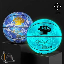 Basquete reflexivo holográfico para jovens adultos, bolas luminosas brilhantes, bolas de borracha internas e externas, tamanho 5 a 7, novas - Image 5