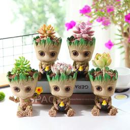 Figuras de Ação Anime para Decoração de Casa, Plantas Multifuncionais Vaso de Flores, Porta Caneta, Organizador De Armazenamento Criativo, Plantas Vasos, Personagem Groot - Image 4