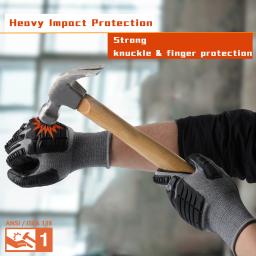 Luvas unissex anti-impacto de martelo, remendos em PVC 3D, ideais para DIY, renovação doméstica, carpintaria e construção, 1 par - Image 5