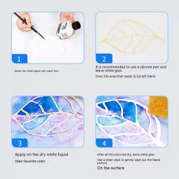 Arte Mascarando Pigmento Líquido para Iniciante, Látex Branco, Pigmento Cobrindo, Tinta Aquarela, rapidamente para Tinta, Guache, Artesanato Suprimentos - Image 6