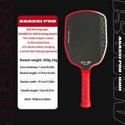 Nova raquete de pickleball de 16mm aprovada pela usapa t700, raquete de fibra de carbono, núcleo de favo de mel, potência profissional e rotação, raquete de pickleball - Image 1