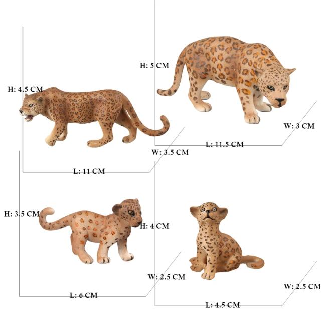Conjunto de 4 Figuras de Animais Selvagens Panthera: Brinquedos Educativos para Crianças e Presentes Criativos