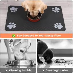 Absorvente Pet Feeding Mat, Placemat para comida e água Bowl, Revestimento de borracha impermeável, Quick Dry Water Mat para cão e gato - Image 3