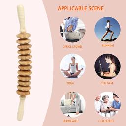 Rolo de massagem dobrável de madeira, ferramentas massageadoras de terapia de madeira, drenagem linfática, ponto de gatilho de celulite, liberação muscular manual, 1 peça - Image 3