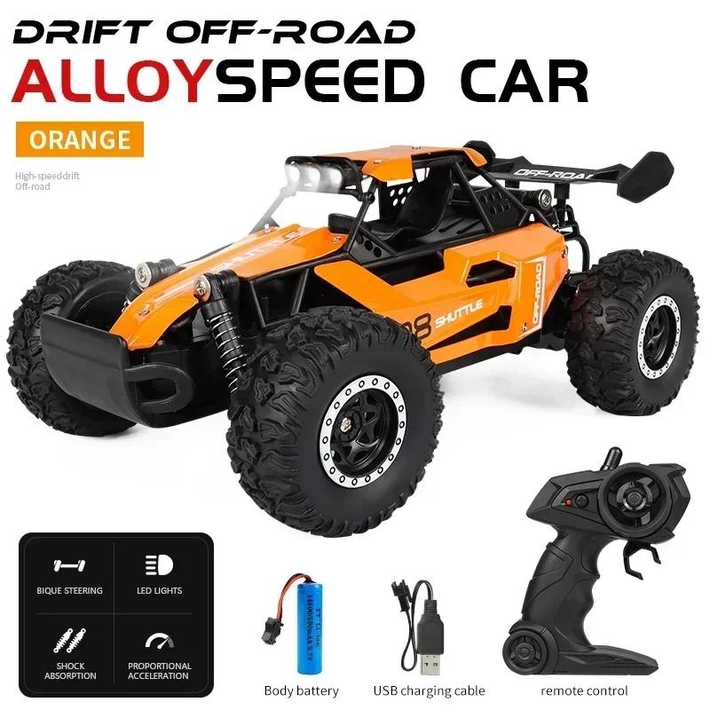 RC Modelo de Carro com Luzes LED, 2.4 Ghz, Alta Velocidade, Off-Road, Controle Remoto, Escalada Veículo, Carros ao ar livre, Drift Kid Brinquedos, Meninos Presente, 2WD - Image 1