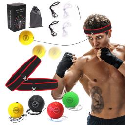 Bola de boxe para treinamento de mãos e olhos, conjunto de 4 ou 2 partes, com cabeça, exercício reflexo, para boxe e treinamento - Image 5