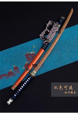 Espada samurai japonesa Katana Tachi, lâmina de madeira de wengué sólido de alta qualidade, acessórios de cobre/liga, não afiada - Image 2