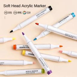 9/108 cores marcador acrílico kit de pintura em rocha cerâmica vidro madeira diy artesanato para crianças canetas pintura pedra conjunto arte suprimentos - Image 3