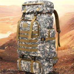 Impermeável Molle Camo Mochila Tática, Caminhadas, Camping, Viagem Mochila, Esportes ao ar livre, Escalada Bag, 80L - Image 2