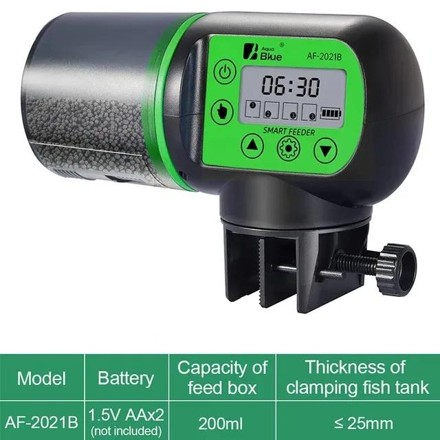 Alimentador Automático Inteligente Ajustável com LCD para Tanque de Peixes e Temporizador