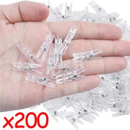 Mini Clipes De Vedação De Plástico, Transparente Photo Snack, Prendedores de roupa, Fairy Light Hanging Clamp, DIY Home Party Decoração, 200 Pcs, 50 Pcs - Image 1