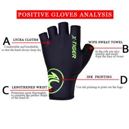 X-tiger luvas de ciclismo ao ar livre proteger mtb luvas de bicicleta lavável respirável poliéster elastano meio dedo corrida luvas de bicicleta - Image 2