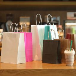 Saco De Compras De Papel Kraft Reciclável, Saco De Presente De Festa De Natal, Saco De Presente De Doces De Casamento, Bolsa De Embalagem De Entrega, 10Pcs - Image 5