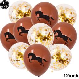 Conjunto de balões com confete e lantejoulas, balões de látex, para festa de aniversário infantil, cowboy e cowgirl, 10 unid - Image 4