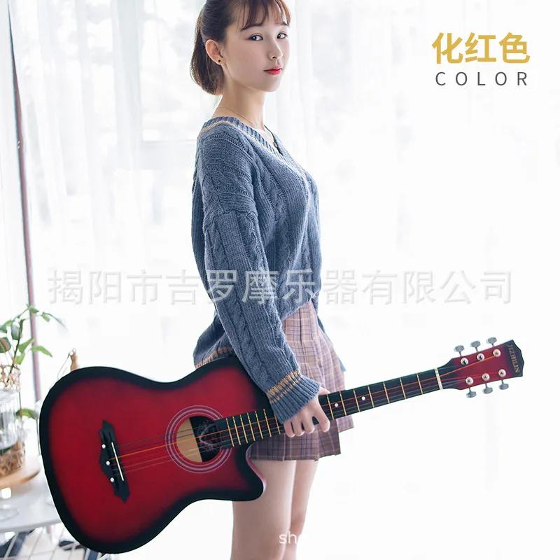 Violão Acústico para Estudantes, Iniciante Prática, Feminino e Masculino, 38 ", 10 Cores - Image 1