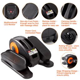 Sob a mesa mini exercitador portátil pedal ginásio fitness elíptico trainer máquina para idosos terapia de reabilitação - Image 3