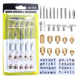 28 pçs conjunto de pontas de queima de madeira kit de ferramentas de queima de madeira escultura alfabeto figura símbolo para pirografia gravação solda diy artesanato - Image 5