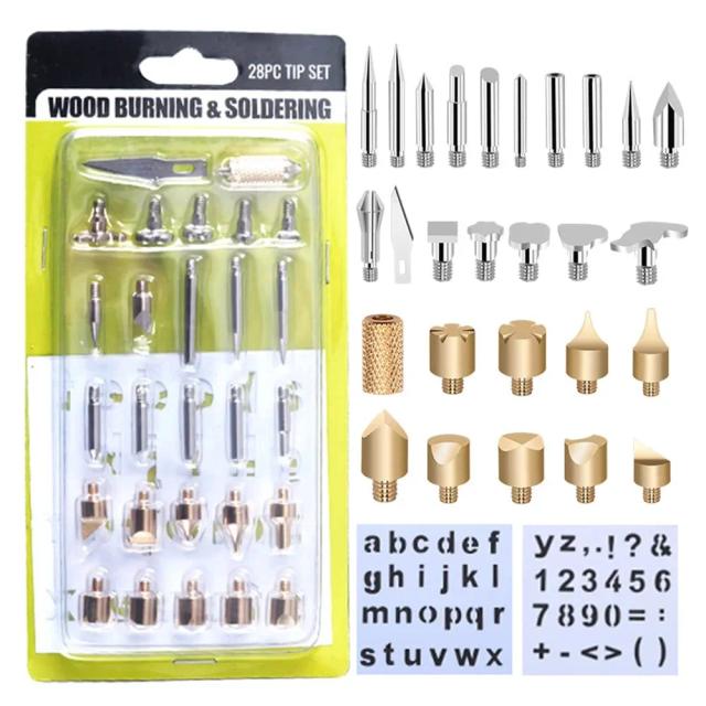 Conjunto Completo de 28 Peças para Queima de Madeira: Kit de Ferramentas para Pirografia, Escultura e Artesanato DIY