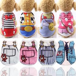 Soft Cartoon Pet coletes, roupas para cães, desenhos animados, camisa verão, camiseta casual, pequeno Pet fornecimentos - Image 1
