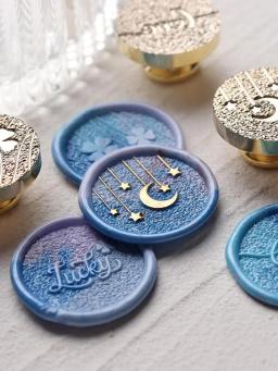 Fosco selo de cera, 25mm, estrela, lua, trevo, amor, sorte, mel, bronze, diy, casamento, cartão, decoração ferramentas - Image 1