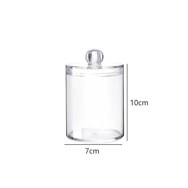 Organizador Acrílico Transparente para Cotonetes e Maquiagem - Caixa de Armazenamento para Banheiro e Quarto