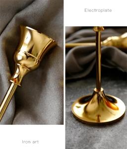 Novo 3 pçs/pçs/set suportes festa de casamento vintage metal castiçal decoração para casa natal castiçais - Image 5