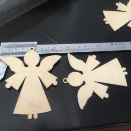 10 peças recortes de madeira inacabados, formas de anjo para projetos de artes e ofícios DIY, decorações, enfeites - Image 2