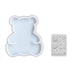 2 pces moldes gesso urso moldes fondant silicone para chocolate, artesanato arte - Image 1