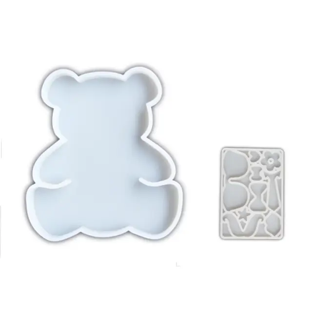 Moldes de Gesso e Silicone para Urso - Conjunto de 2 Peças para Chocolate e Artesanato