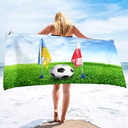 Toalha de praia do futebol, toalhas de praia para meninos, toalha do esporte dos meninos da toalha de futebol, toalhas personalizadas para a praia da piscina, toalha para o adolescente - Image 5