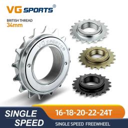 Vg sports 16t 18t 20t 22t 24t 34mm peça de roda dentada de roda livre de bicicleta de velocidade única para bmx 1 velocidade engrenagem de cog acessórios de bicicleta - Image 1