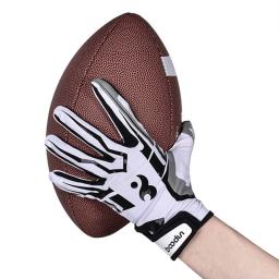 Luvas de rugby masculino feminino respirável anti-deslizamento dedo cheio silicone beisebol futebol americano luvas de pulseira ajustável - Image 1