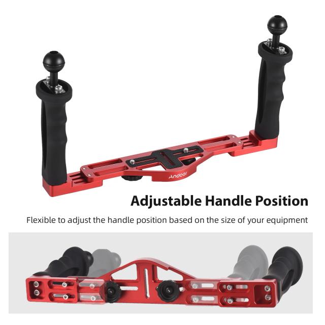 Equipamento Subaquático Dual Handle para Câmeras: Estabilizador Impermeável para GoPro, Canon, Sony e Nikon DSLR