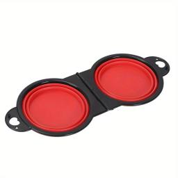 Tigelas duplas dobráveis para Pet, portátil Dog Travel Bowl, dobrável Dog Food Bowl, água Bowl, Outdoor Traveling Supplies, 1Pc - Image 4