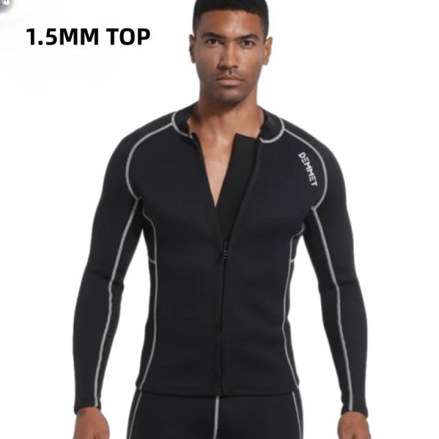 Demmet 1.5mm/3mm neoprene wetsuit das mulheres dos homens jaqueta de mergulho manga longa casaco snorkel surf inverno superior pesca roupa de banho térmica