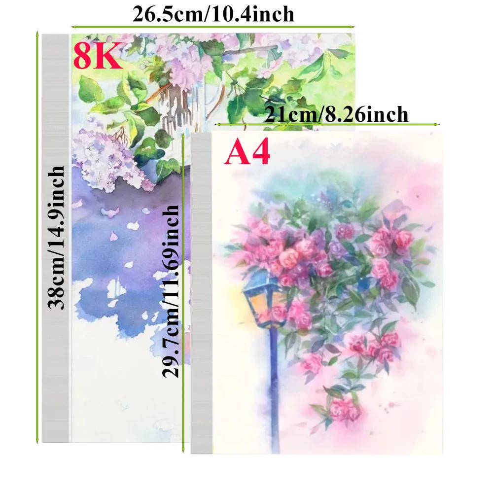Pure 100% Algodão Aquarela Papel, Water Coloring Paint Paper, Artigos de Arte, Material Escolar, Em Branco 8K, A4, 140lb, 300g, 25 Folhas - Image 1