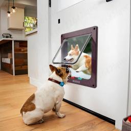 Porta de plástico com 4 Way Security Lock, Portão para cachorro, Portão de segurança para cão, gato, gatinho, Pet Shop - Image 2