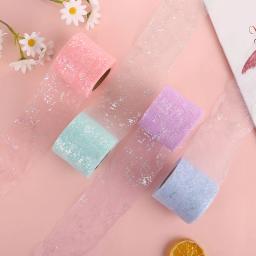 Fita de Tule Colorida para Decoração De Festa, Bowknots Artesanais, Grampos De Cabelo, Tecido De Malha Confete, DIY Princesa Hairbands, 6cm, 8cm, 4.5m - Image 2