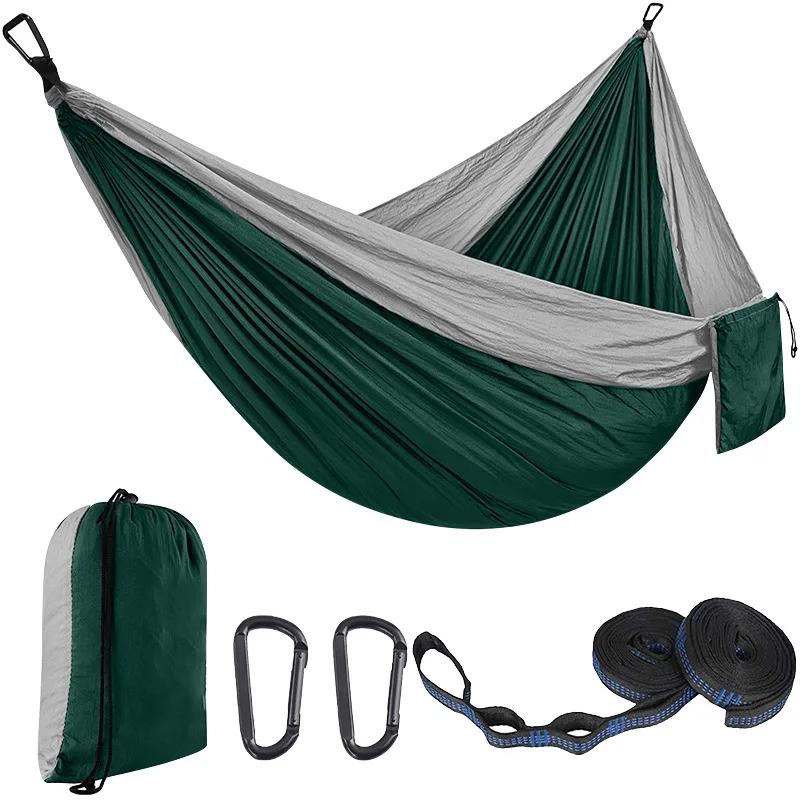 Rede portátil para acampamento ao ar livre, 1-2 pessoas, correspondência de cores, com tecido de pára-quedas de nylon de alta resistência, cama suspensa 270*140cm - Image 1