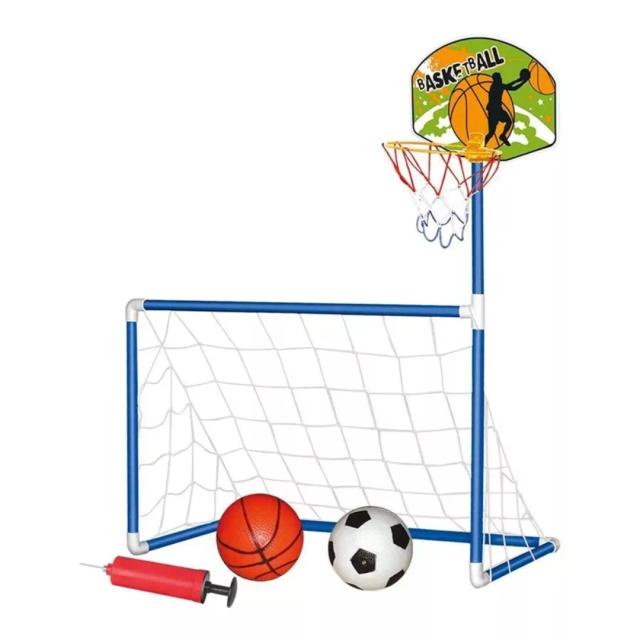 Futebol e Basquete 2 em 1 com Bola e Bomba para Pais e Filhos 791862