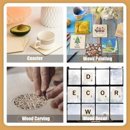 Fatias de madeira natural para pintura, peças inacabadas, escrita e escultura, artesanato DIY, decorações domésticas, 10cm, 50pcs - Image 4