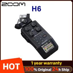 Gravador portátil portátil Zoom H6 com cápsula de Mic único, todo preto, 6-Input, 6-Track - Image 1