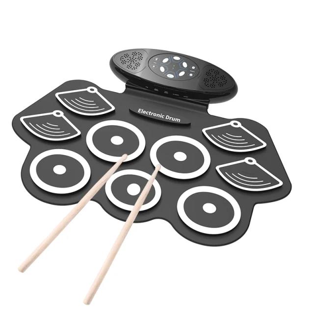 Conjunto Profissional de Bateria Elétrica e Instrumentos de Percussão Eletrônica para Adultos