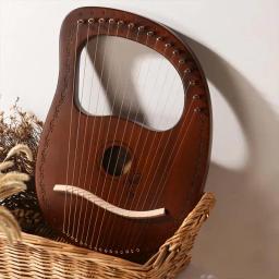 Harpa Lyre Harpa para amigos 16 cordas de metal Lyra com saco, Cordas orquestrais, acústico de mogno resistente - Image 4