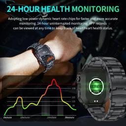 Xiaomi-relógio inteligente militar para homens, esportes ao ar livre, rastreador de fitness, monitor de saúde 24h, IP68, 5ATM, 1.96 ", novo, 2021 - Image 4