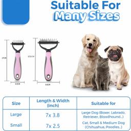Novo pente de remoção do cabelo para cães gato detangler pele aparamento dematting escova grooming ferramenta para matted longo cabelo encaracolado animal estimação - Image 6