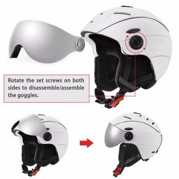 LUA-Capacete de esqui com viseira, óculos moldados, esportes ao ar livre, snowboard, skate, equipamento de capacete - Image 3
