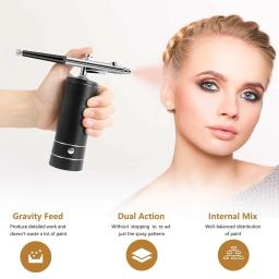 Portátil recarregável sem fio Airbrush com Compressor, Auto Ação Pistola para Rosto Beleza Nail Art Tattoo Craft Cake Paint - Image 3