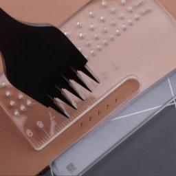 Régua Fixa Soco Acrílico com Escala, Ferramenta De Artesanato De Couro, Fabricação Manual De Couro DIY, Molde Auxiliar, Ferramenta de Deformação Anti-Pulling - Image 2